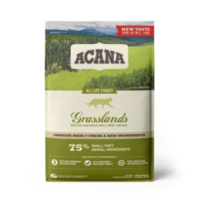 Acana Highest Protein Grasslands Free-Run Chicken, Duck, Turkey & Quail Grain-Free Cat Food