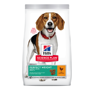 Hill's Science Plan Perfect Weight Chicken Medium Adult Dog Food -12kg