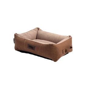 Rogz Lounge Walled Rectangular Dog Bed - Brown