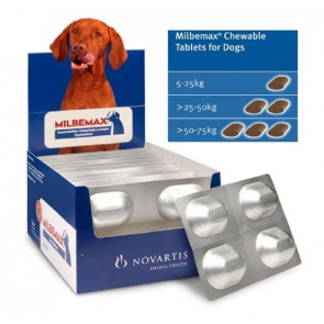 Milbemax Dog 5kg+ Chewable Deworming Tablets