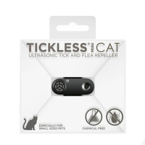 Tickless Mini Ultrasonic Tick and Flea Repeller for Cats - Black