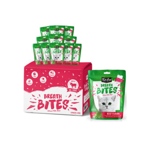 Kit Cat Breath Bites Beef Adult Cat Treats  - 12 x 60g