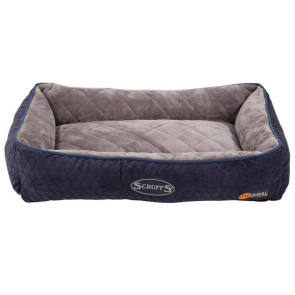 Scruffs Self-Heating Thermal Lounger Cat Bed - Navy Blue