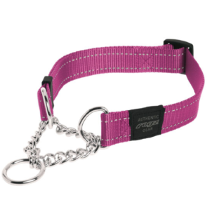 Rogz Utility Obedience Half-Check Dog Collar-Pink