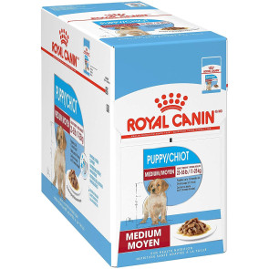 Royal Canin Medium Puppy Wet Food Pouches - 10x140g