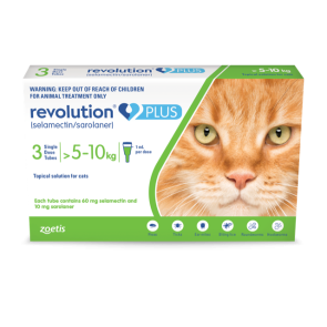 Revolution Plus Cat Tick, Flea and Worm Spot-On Treatment - 5kg-10kg