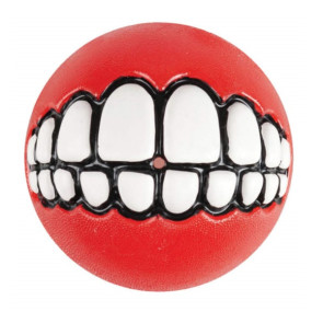Rogz Grinz Ball Treat Dog Toy-Red