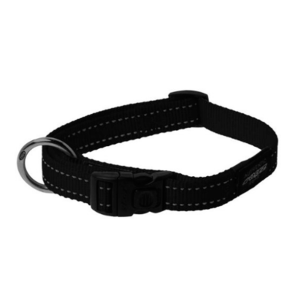 Rogz Utility Side Release Reflective Dog Collar-Black