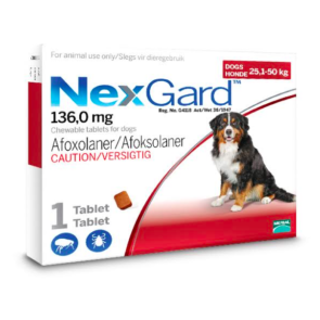 NexGard Extra Large Dog 25-50kg Chewable Tick & Flea Tablet-pack of 1