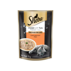 Sheba Chicken with Tuna Flavour in Gravy Adult Cat Wet Food Pouches