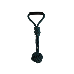 Urbanpaws Rope and Leather Tug Dog Toy - Teal