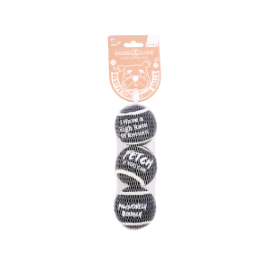 Dog's Life Medium Black Tennis Balls - Pack of 3