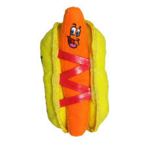 Tuffy Funny Food Hotdog 2-in-1 Plush Dog Toy