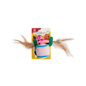 Dog's Life Funny Pig Feather Cat Toy