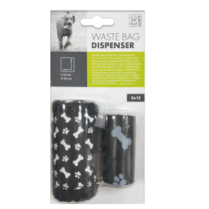 M-Pets Waste Bag With Soft Dispenser - Black