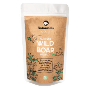 Gizzls Botanicals Grain-Free Natural Wild Boar Dog Treats - 40 Biscuits