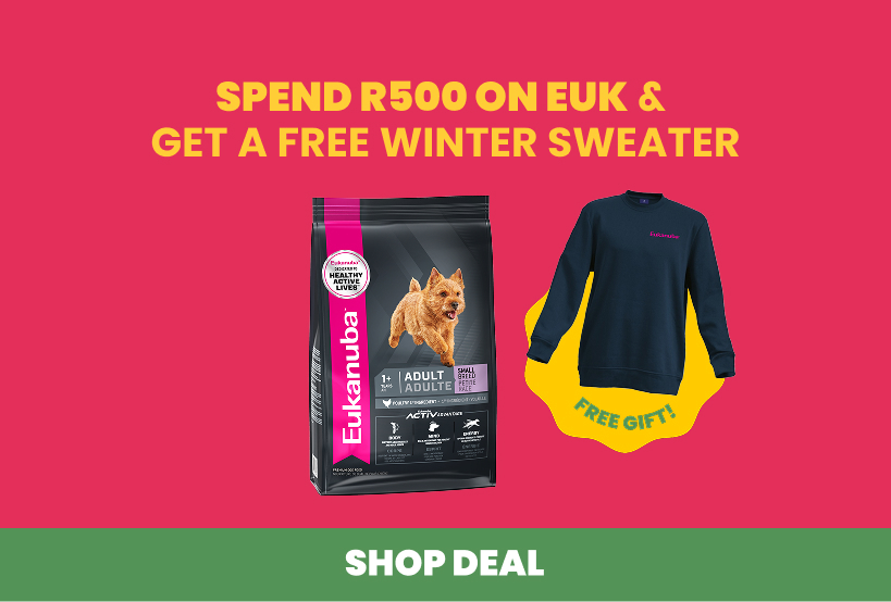 Spend R500 on Eukanuba and get a free winter sweater